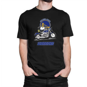 Snoopy And Woodstock Motorbike Golden State Warriors T shirt 2