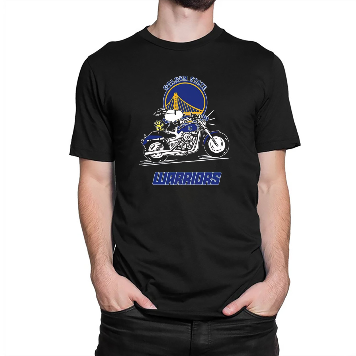 Snoopy And Woodstock Motorbike Golden State Warriors T-shirt Snoopy And Woodstock Motorbike Golden State Warriors T-shirt