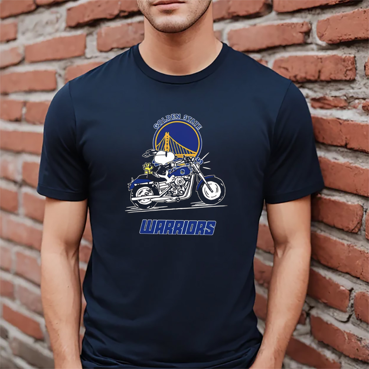 Snoopy And Woodstock Motorbike Golden State Warriors T-shirt Snoopy And Woodstock Motorbike Golden State Warriors T-shirt