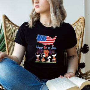 Snoopy The Peanuts San Francisco Giants happy 4th of july greetings T shirt 2