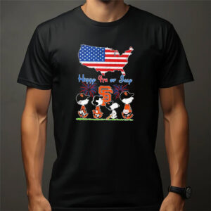 Snoopy The Peanuts San Francisco Giants happy 4th of july greetings T shirt 3