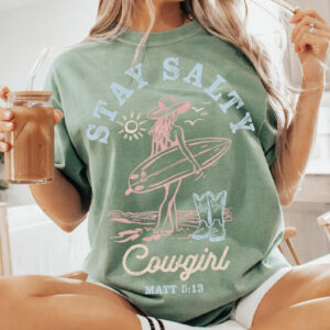 Stay Salty Cowgirl Beach Vacation Comfort Colors T shirt 3