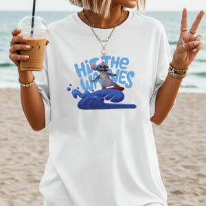 Stitch Hit The Waves, Lilo And Stitch Live Action T-shirt Stitch Hit The Waves, Lilo And Stitch Live Action T-shirt
