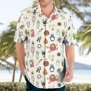Studio Ghibli Anime Mini Characters Hawaiian Shirt 1