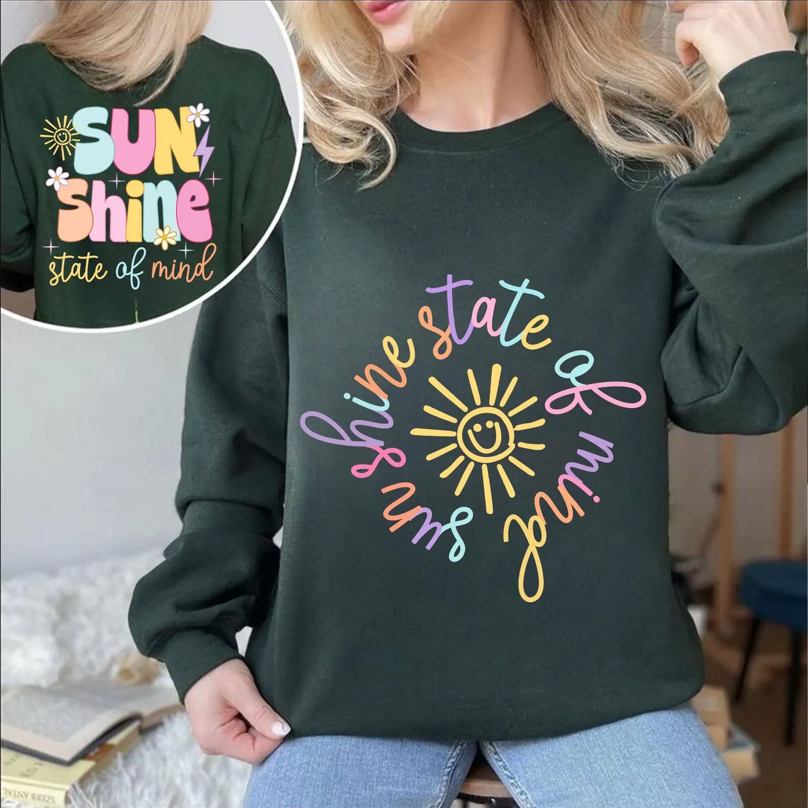 Sunshine State Of Mind Groovy Summer 2-sided T-shirt Sunshine State Of Mind Groovy Summer 2-sided T-shirt
