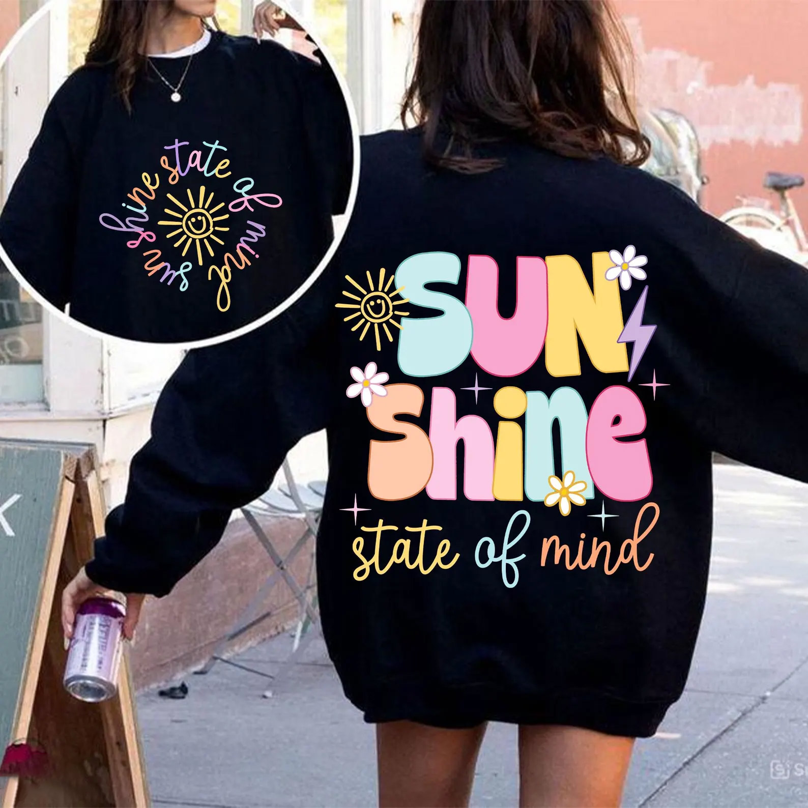 Sunshine State Of Mind Groovy Summer 2-sided T-shirt Sunshine State Of Mind Groovy Summer 2-sided T-shirt