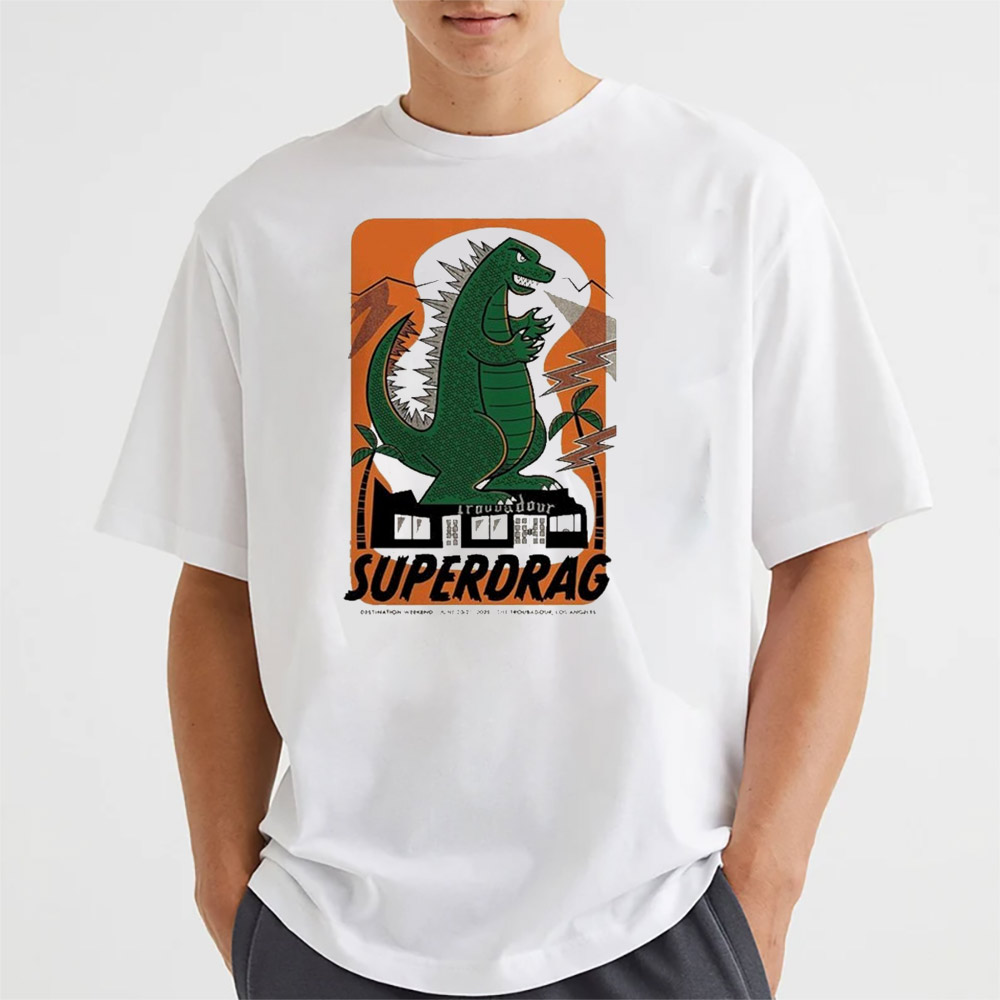Superdrag Live At The Troubadour Green Godzilla T-shirt Superdrag Live At The Troubadour Green Godzilla T-shirt