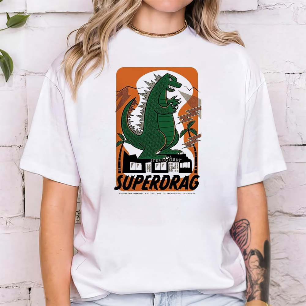 Superdrag Live At The Troubadour Green Godzilla T-shirt Superdrag Live At The Troubadour Green Godzilla T-shirt