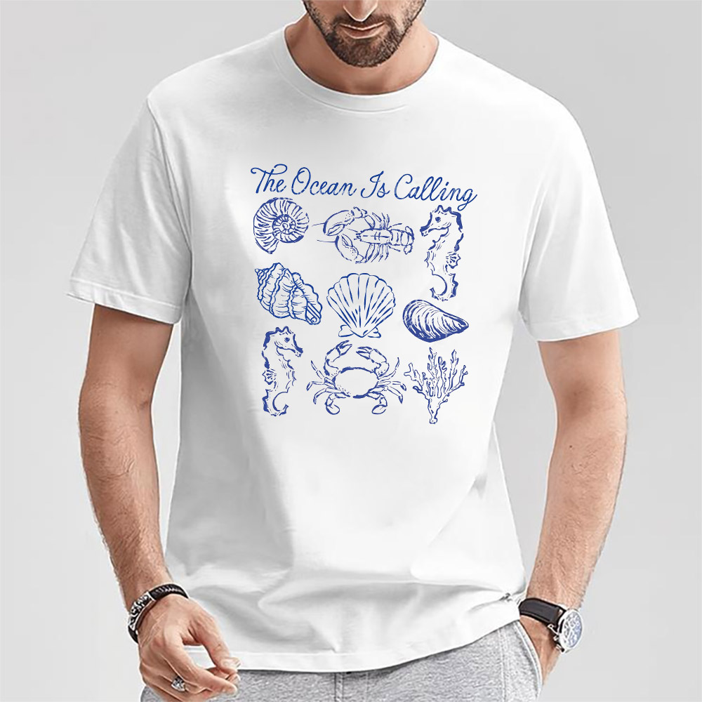 The Ocean Is Calling Ocean Creatures Summer Vibes T-shirt The Ocean Is Calling Ocean Creatures Summer Vibes T-shirt