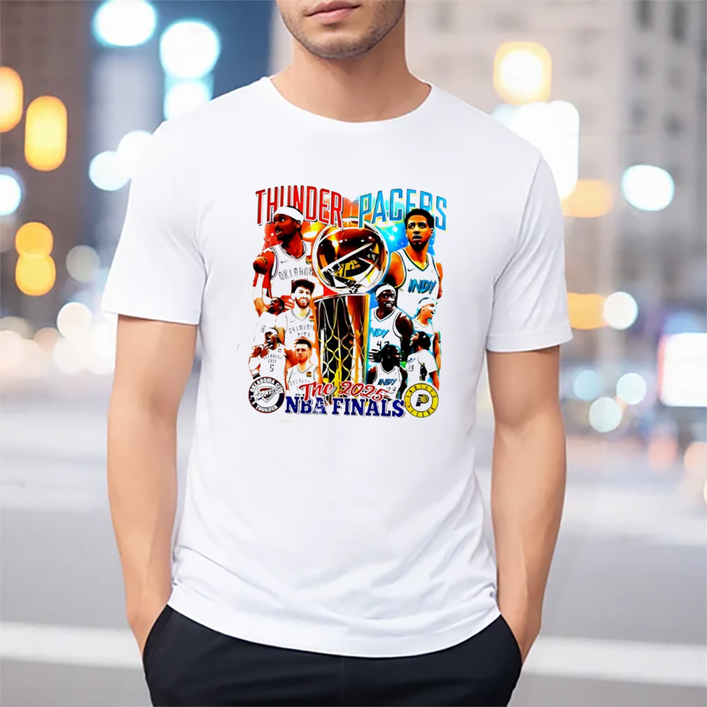 Thunder Vs Pacers The 2025 NBA Finals Basketball Champions Graphic T-shirt Thunder Vs Pacers The 2025 NBA Finals Basketball Champions Graphic T-shirt