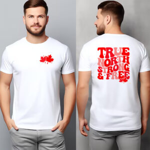 True North Strong & Free, Maple Leaf Canada Pride 2 sided T shirt