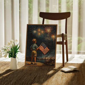 Vintage 4th Of July Fireworks Wall Art