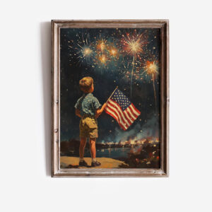 Vintage 4th of July Fireworks Wall Art 3
