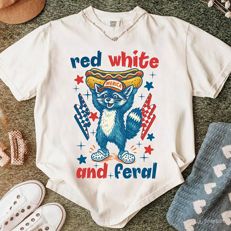 Vintage Red White And Feral Raccoon Boy Comfort Colors T-shirt Vintage Red White And Feral Raccoon Boy Comfort Colors T-shirt