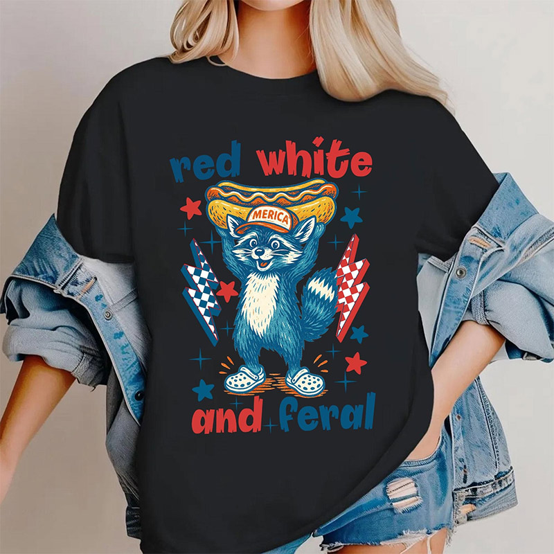 Vintage Red White And Feral Raccoon Boy Comfort Colors T-shirt Vintage Red White And Feral Raccoon Boy Comfort Colors T-shirt