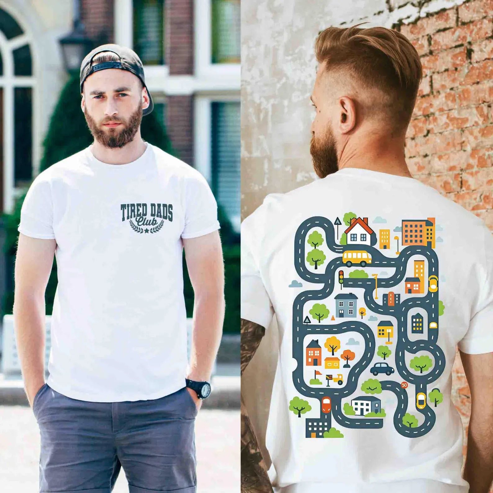 Vintage Tired Dads Club Race Track 2-sided T-shirt Vintage Tired Dads Club Race Track 2-sided T-shirt