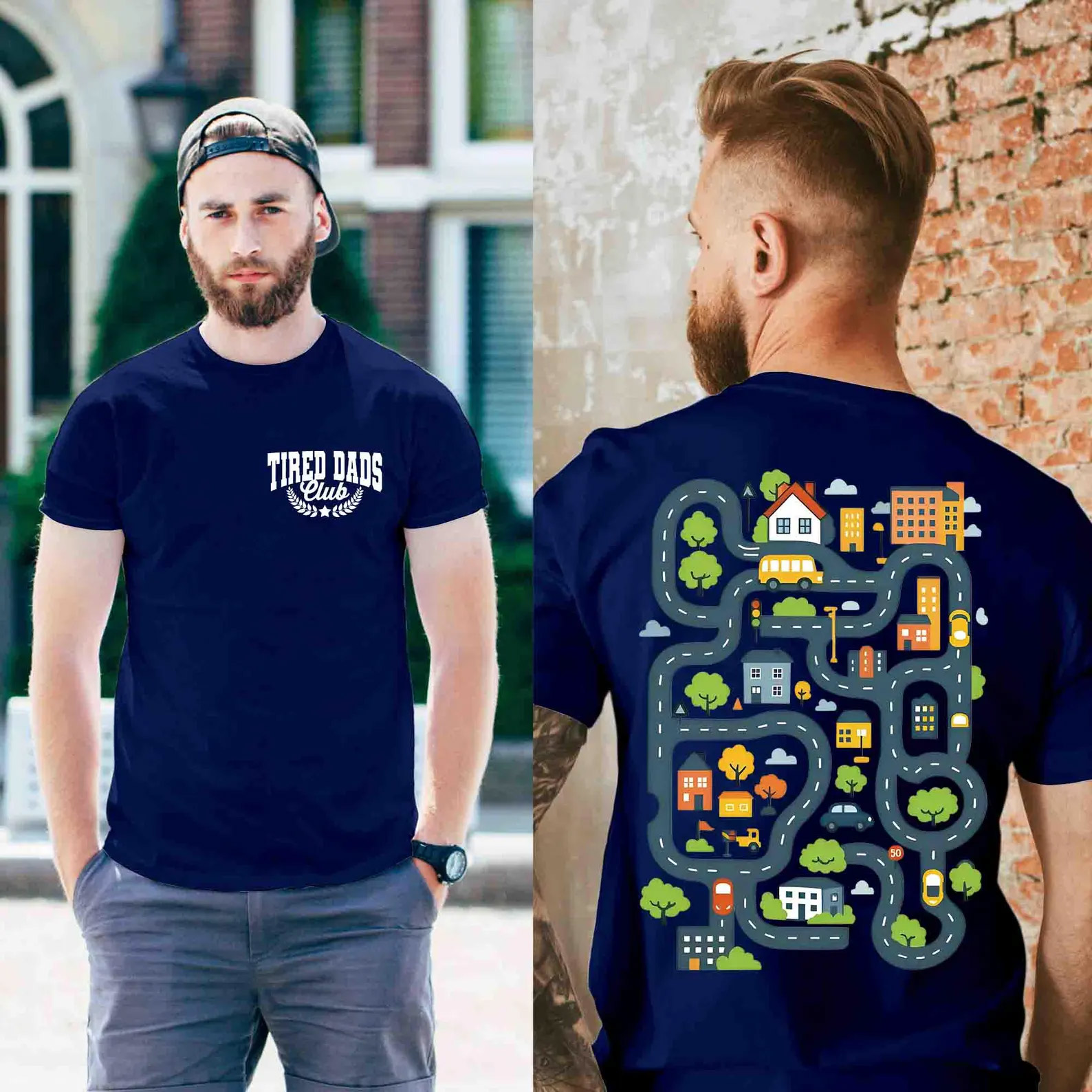 Vintage Tired Dads Club Race Track 2-sided T-shirt Vintage Tired Dads Club Race Track 2-sided T-shirt