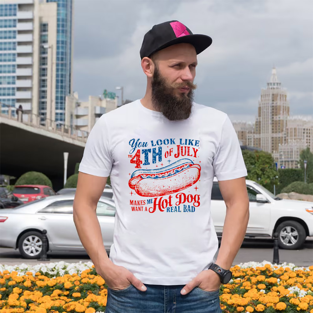 You Look Like The 4th Of July Hot Dog T-shirt You Look Like The 4th Of July Hot Dog T-shirt
