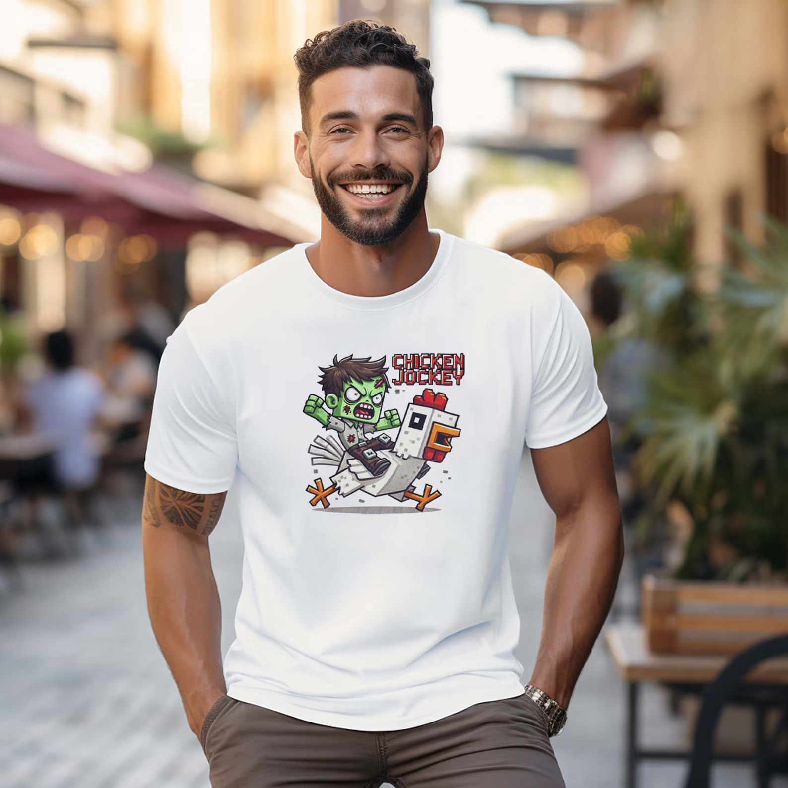 Zombie Chicken Jockey Minecraft Graphic T-shirt Zombie Chicken Jockey Minecraft Graphic T-shirt