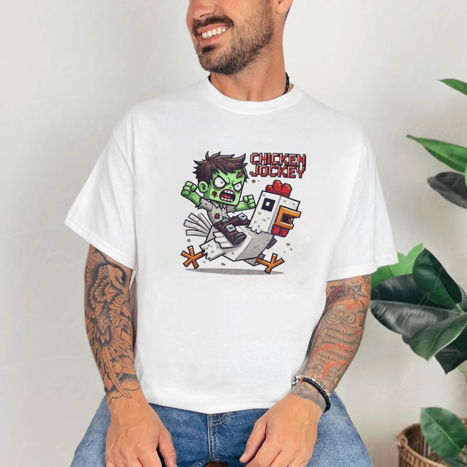 Zombie Chicken Jockey Minecraft Graphic T-shirt Zombie Chicken Jockey Minecraft Graphic T-shirt