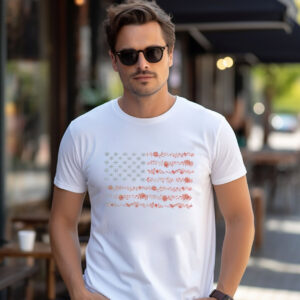 American Flag Chinoiserie Patriotic Floral Tee American Flag Chinoiserie Patriotic Floral Tee