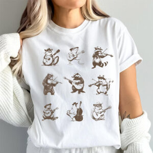 Animal Musician Raccoon Bear T shirt 2
