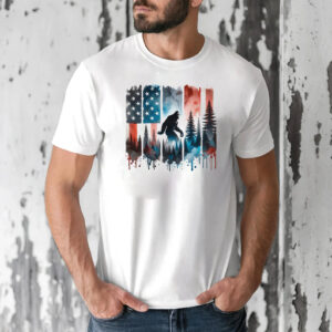 Big Foot American Flag T shirt