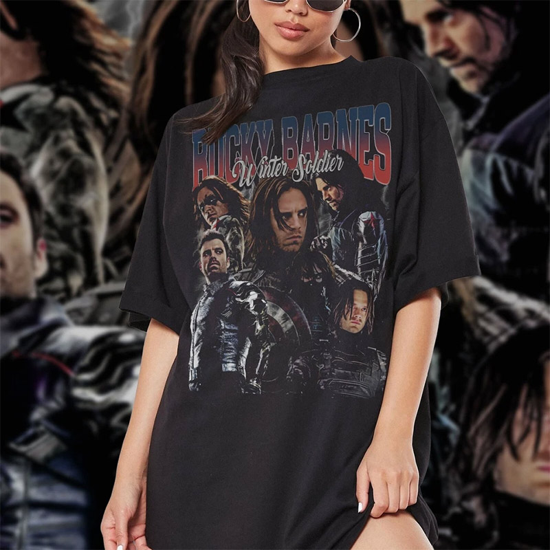 Bucky Barnes Winter Soldier Collage 90s Tee Bucky Barnes Winter Soldier Collage 90s Tee
