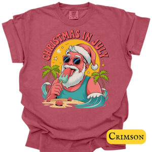 Christmas In July Santa Ice Cream Comfort Colors Tee Christmas In July Santa Ice Cream Comfort Colors Tee
