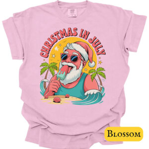 Christmas in July Santa Ice Cream Comfort Colors Tee 3