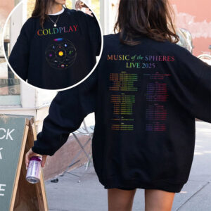 Coldplay Solar System 2025 World Tour 2 sided Shirt 1