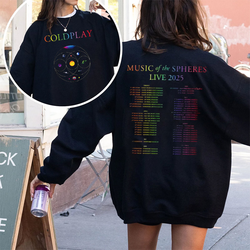 Coldplay Solar System 2025 World Tour 2-sided Shirt Coldplay Solar System 2025 World Tour 2-sided Shirt