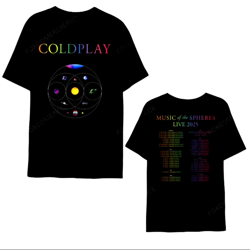Coldplay Solar System 2025 World Tour 2-sided Shirt Coldplay Solar System 2025 World Tour 2-sided Shirt