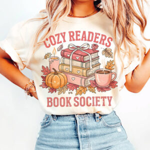 Cozy Readers Book Society Halloween Book Time T shirt 2