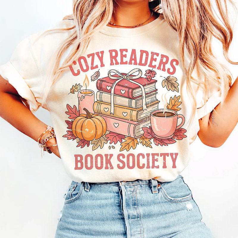 Cozy Readers Book Society Halloween Book Time T-shirt Cozy Readers Book Society Halloween Book Time T-shirt