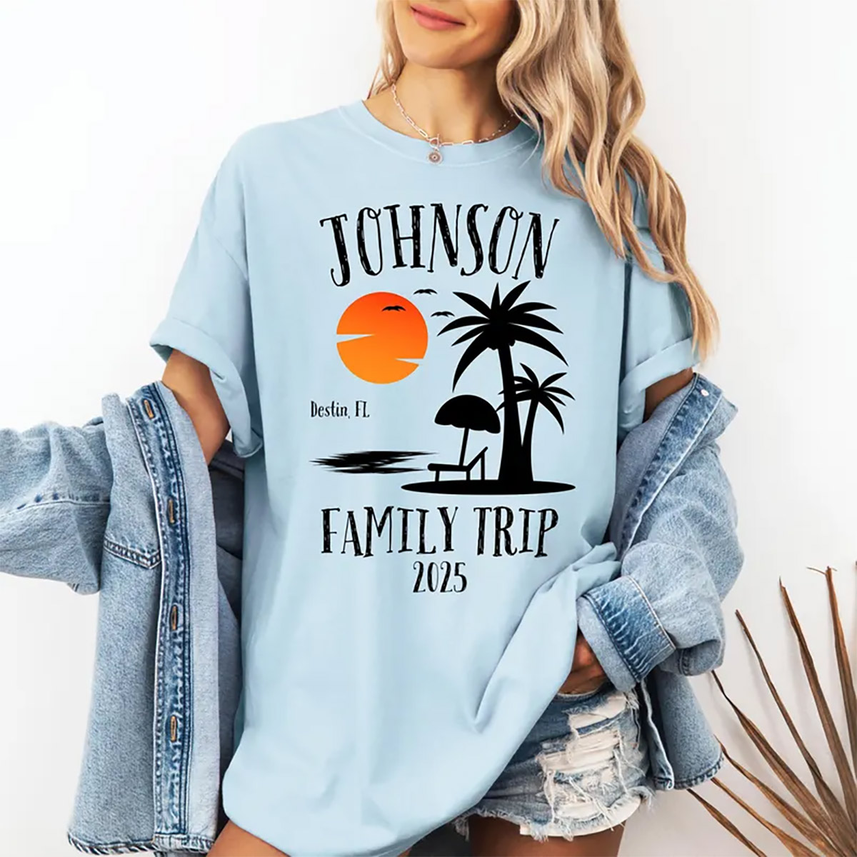 Custom Family Trip 2025 Beach Vacation Comfort Colors T-shirt Custom Family Trip 2025 Beach Vacation Comfort Colors T-shirt