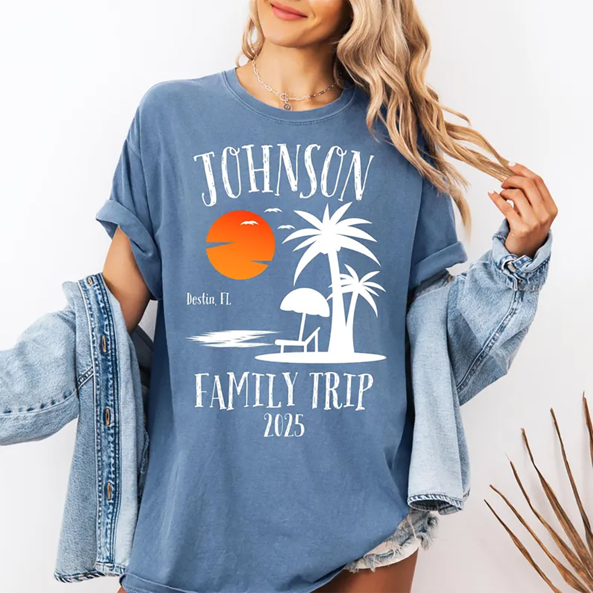 Custom Family Trip 2025 Beach Vacation Comfort Colors T-shirt Custom Family Trip 2025 Beach Vacation Comfort Colors T-shirt