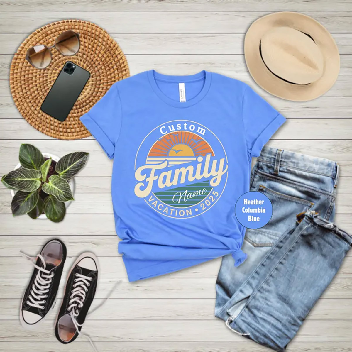 Custom Family Vacation 2025 Beach Sunset Comfort Colors T-shirt Custom Family Vacation 2025 Beach Sunset Comfort Colors T-shirt