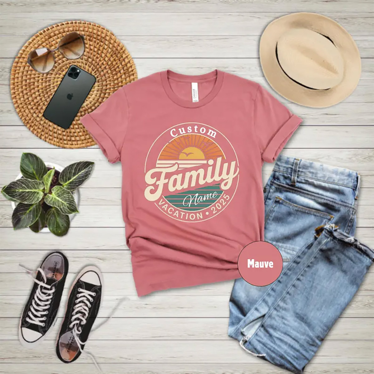 Custom Family Vacation 2025 Beach Sunset Comfort Colors T-shirt Custom Family Vacation 2025 Beach Sunset Comfort Colors T-shirt