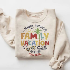 Custom Name Making Memories Together Family Vacation 2025 Tee 2