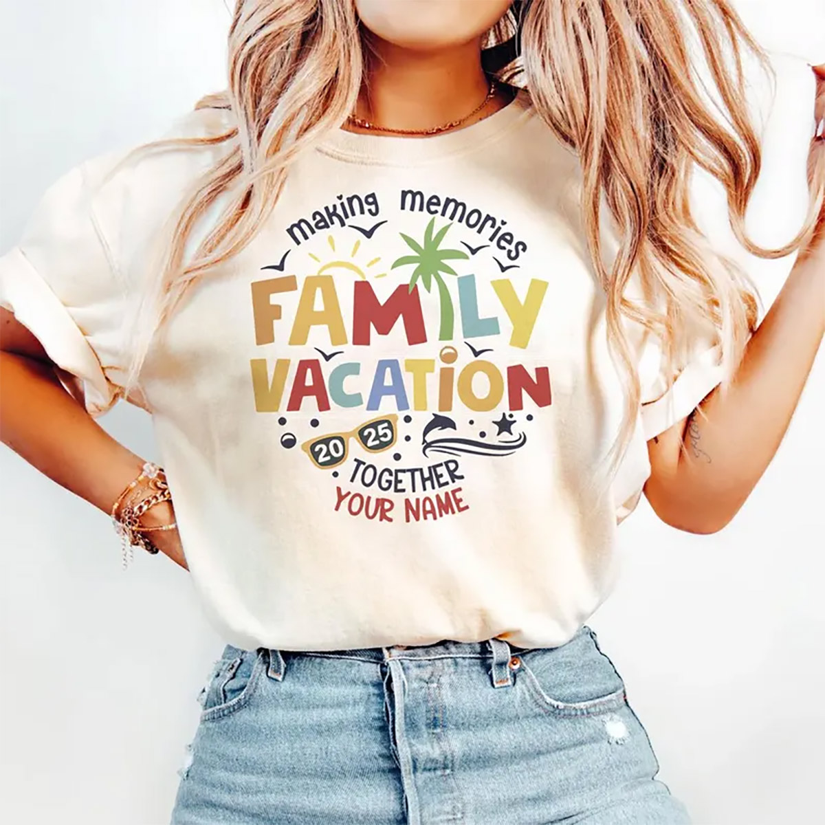 Custom Name Making Memories Together Family Vacation 2025 Tee Custom Name Making Memories Together Family Vacation 2025 Tee