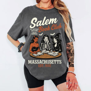 Customized Spooky Girl Salem Book Club Comfort Colors T shirt 3