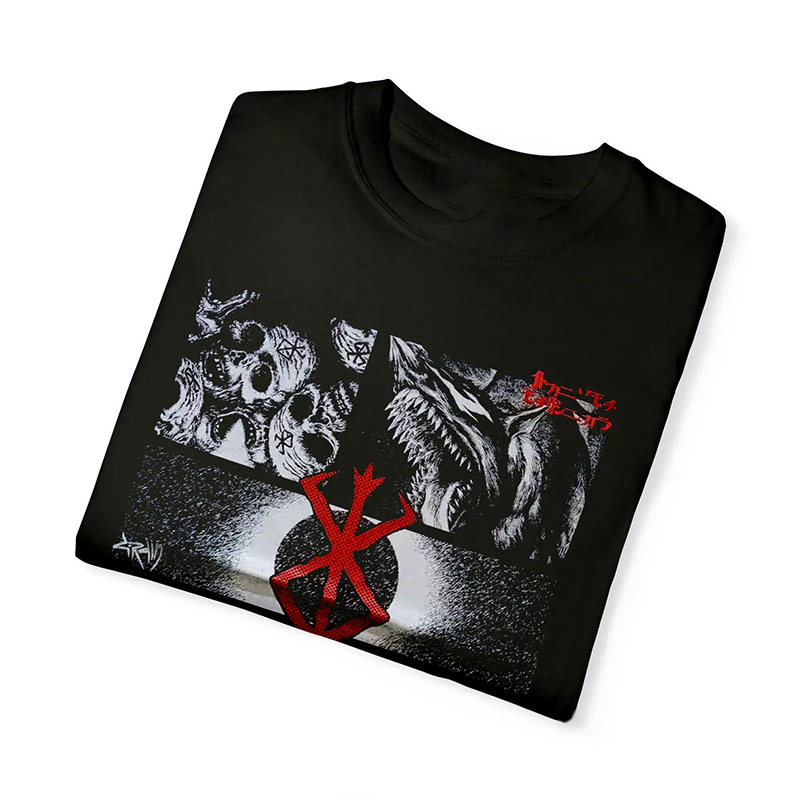 Dark Anime Distressed Swordsman Tee Dark Anime Distressed Swordsman Tee