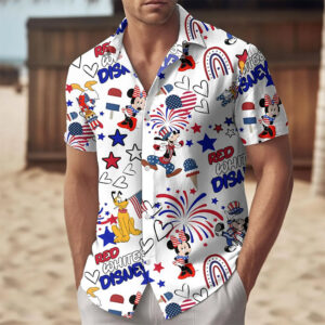 Disney Mickey And Friends 4th Of July Fireworks Hawaiian Shirt