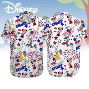 Disney Mickey And Friends 4th of July Fireworks Hawaiian Shirt