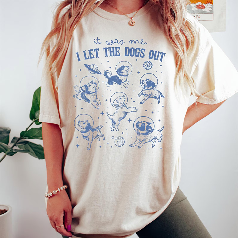 Dogs in Space, Funny Dog Comfort Color Tee Dogs in Space, Funny Dog Comfort Color Tee