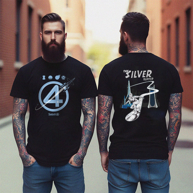 Fantastic 4 The Silver Surfer Vintage 2-sided T-shirt Fantastic 4 The Silver Surfer Vintage 2-sided T-shirt