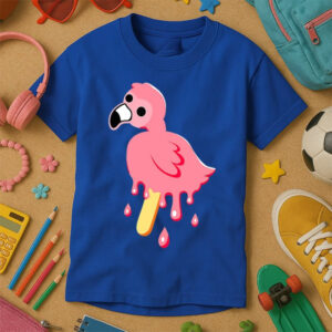 Flamingo Popsicle Adorable ice cream T shirt 2