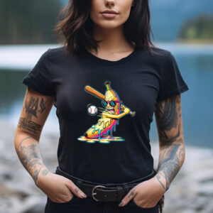 Funny Banana Swinging Baseball T-shirt Funny Banana Swinging Baseball T-shirt