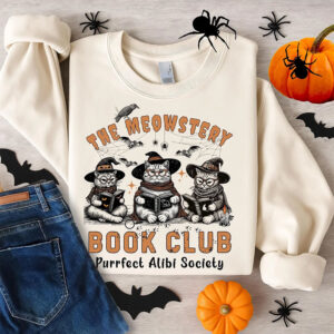 Halloween Witches Cat The Meowstery Book Club T-shirt Halloween Witches Cat The Meowstery Book Club T-shirt